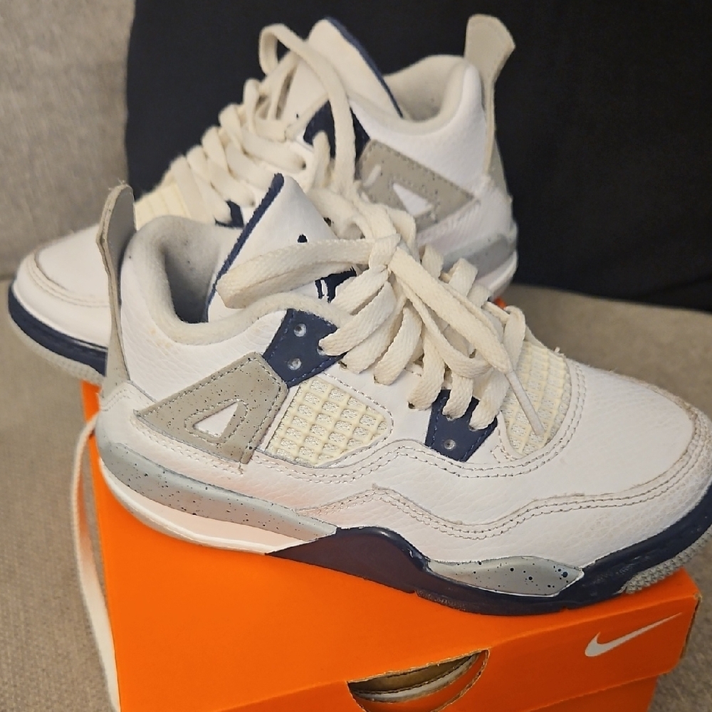 Jordan White and Blue Sneakers with Breathable Mesh